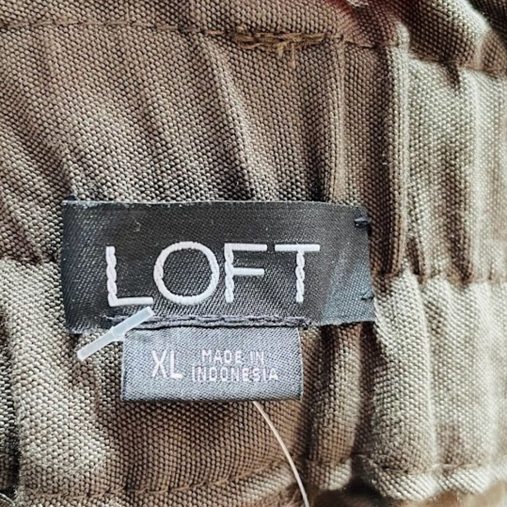 NWT Ann Taylor LOFT Pant Trouser Cargo Utility Belt Tie Waist Olive Green XL - Picture 9 of 12